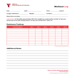 Printable Training Workout Log gratis en premium templates