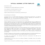 Staff Warning Letter template preview imageStaff Warning Letter