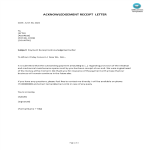 Sample Payment Receipt Acknowledgement Letter gratis en premium templates