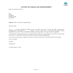 Letter To Cancel The Appointment gratis en premium templates