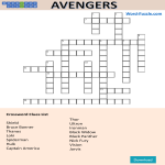 template topic preview image The Avengers Crossword