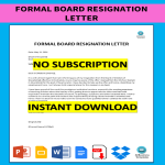 template topic preview image Formal Board Resignation Letter