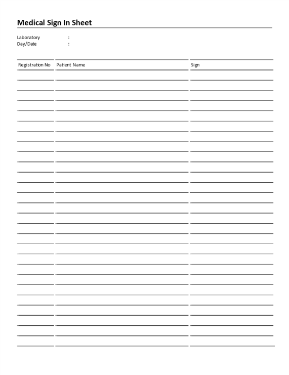 template preview imageMedical Patient Sign-In Sheet