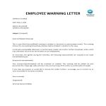 Vorschaubild der VorlageEmployment Warning Letter Sample