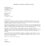 Marketing Coordinator Application Letter gratis en premium templates