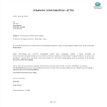 template topic preview image Company Confirmation Letter Form in Word