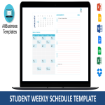 template topic preview image Student weekly schedule template