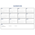 template topic preview image 2018 Calendar Excel A3 size