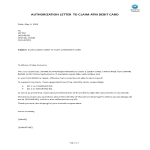 Authorization Letter to Claim ATM Debit Card gratis en premium templates