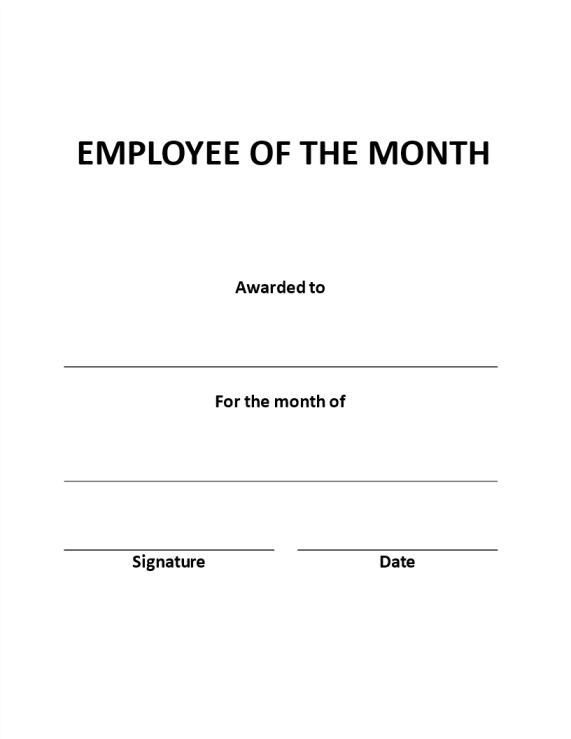 Employee Of The Month Certificate Portrait gratis en premium templates