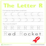 Learn to write letter R gratis en premium templates