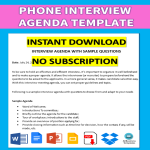 template topic preview image HR Candidate Interview Agenda with Sample Questions