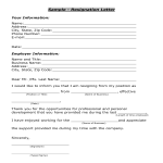 Sample Resignation Letter PDF Format gratis en premium templates