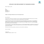 Replacement of Damaged Goods Apology Letter gratis en premium templates