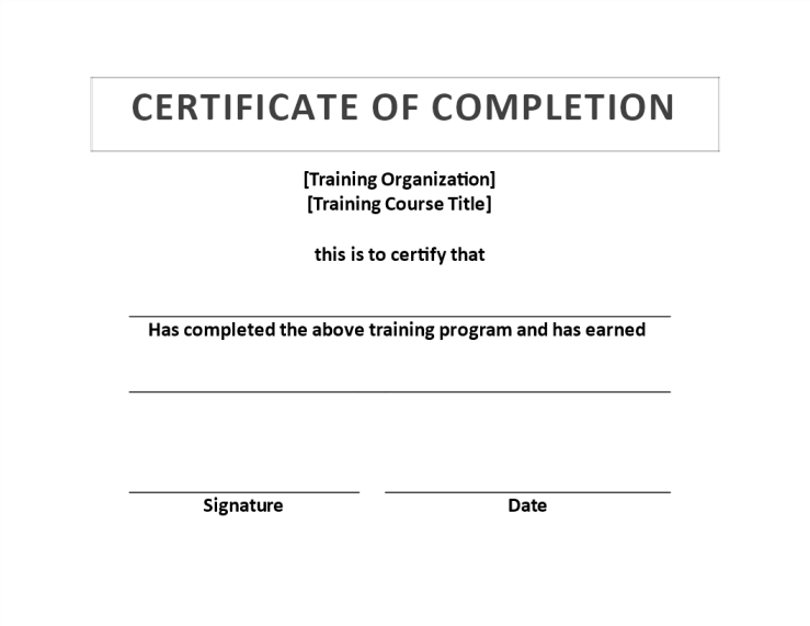 template topic preview image Training Certificate template