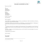 Sample Letter Of Acceptance Of Admission Offer gratis en premium templates