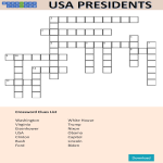 template preview imageUS Presidents Day Crossword Puzzle