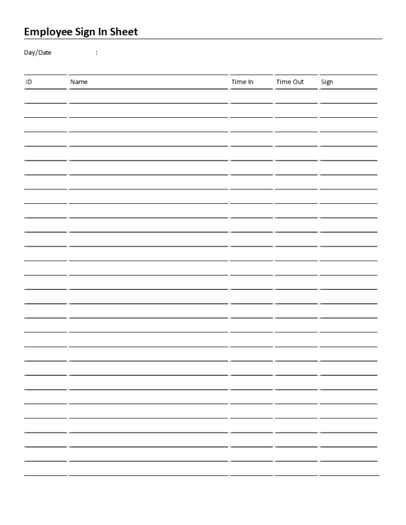 template preview imageEmployee sign in HR template