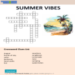 Summer Crossword gratis en premium templates