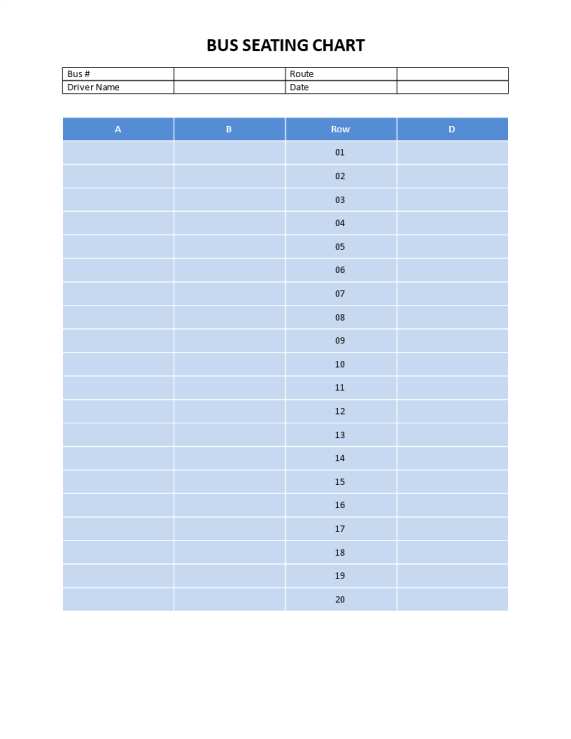 template topic preview image School bus seating chart