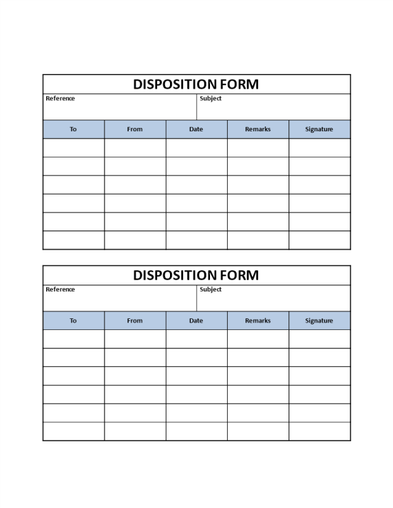Disposition Form gratis en premium templates