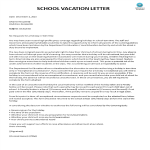 template preview imageSchool Vacation Letter