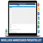 Wekelijkse Aanwezigheids registratieformulier gratis en premium templates