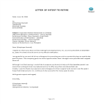 Letter of Intent to Retire gratis en premium templates