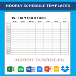 template topic preview image Weekly Hourly Schedule Template Excel