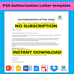 PSA Authorization Letter template gratis en premium templates