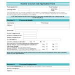 Council Job Application Form gratis en premium templates