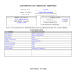 Construction Meeting Minutes gratis en premium templates