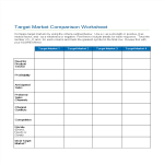 Target Market Comparison Worksheet gratis en premium templates