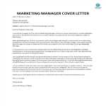 Marketing Manager Cover Letter sample gratis en premium templates