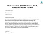 Professional Apology Letter for Poor Customer Service gratis en premium templates