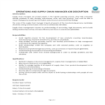 Operations And Supply Chain Manager Job Description gratis en premium templates