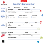 Printable Babysitter Information Sheet gratis en premium templates