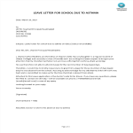 Leave Letter for School Due to Asthma gratis en premium templates