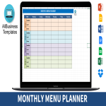 Monthly Menu Planner gratis en premium templates