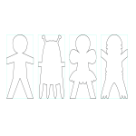 template topic preview image Paper Doll Chain Cutting template