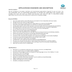 Applications Engineer Job Description gratis en premium templates