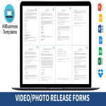 Photo Model Release Form gratis en premium templates