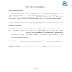 Photo Consent Form gratis en premium templates