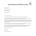 Appointment Job Offer Acceptance Letter template gratis en premium templates