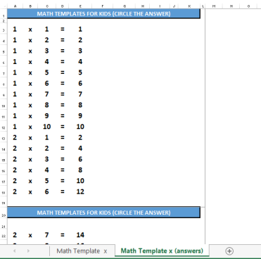 Learn to multiply numbers and circle the answer gratis en premium templates