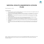 Mental Health Lesson Plan gratis en premium templates