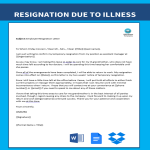Resignation Letter due to Health gratis en premium templates