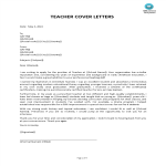 Strong Cover Letter For Teacher gratis en premium templates