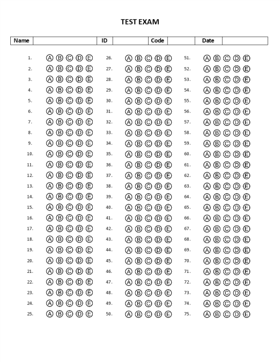 template topic preview image multiple choice exam paper template