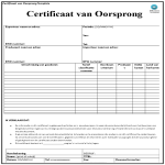 Certificaat van Oorsprong Template gratis en premium templates